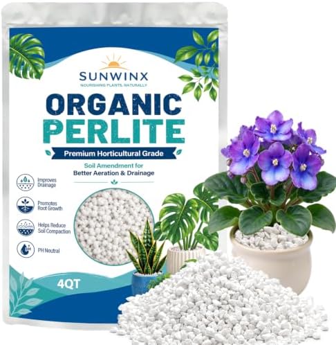 4QT Organic Perlite For Plants Indoor, Horticultural Soil Amendment by Sunwinx