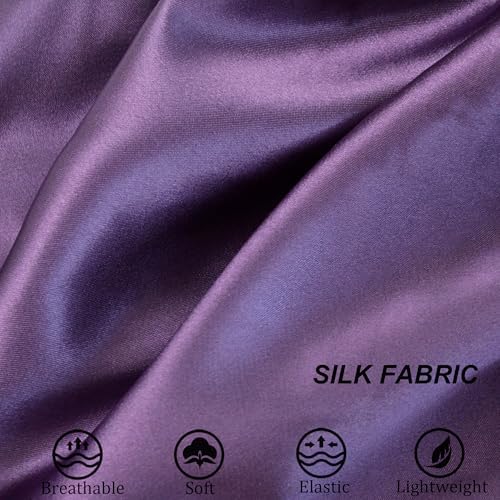 Silk Bonnet for Sleeping Satin Bonnets Double Layer Reversible Hair Cap Bonnet for Women Long Curly Braid Hair (Dark Orchid) - Image 4