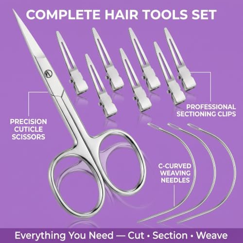 My Hair Tools Hair Extension Tools Set Scissor, Clips and Sew-In Needle - Image 5