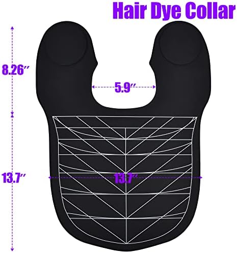Hair Dye Collar, Salon Hairdressing Hair Cutting Cape, Styling and Hair Cutting Salon Supplies, Waterproof Silicone Neck Guard, Perfect for Home and Professional Hair Coloring (Black) - Image 5