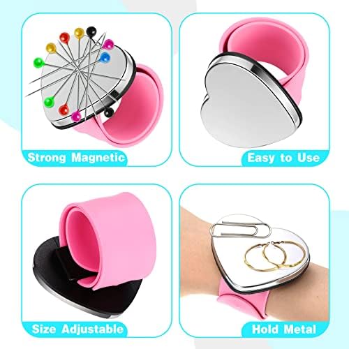 3 Pcs Magnetic Wristband Wrist Pin Cushion for Hair Stylist, Bobby Pin - Image 3