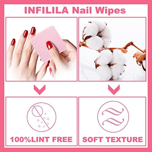 NXJ INFILILA 540PCS Lint Free Nail Wipes for Nail Polish Remover,Nail Prep - Image 2