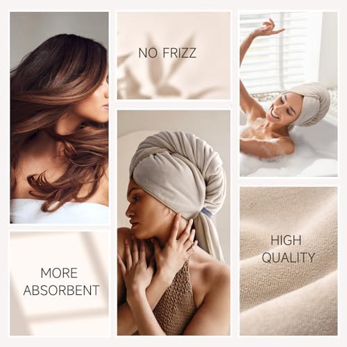 Umisleep Microfiber Hair Towel, 41" x 30" Super Absorbent, Soft Anti-Frizz - Image 3