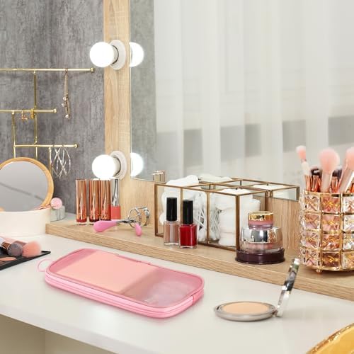 Weewooday 4Pcs Mesh Makeup Bag, Pink, Medium, Classic - Image 5