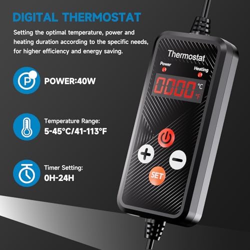 Hon&Guan 2 Packs 10"x 20.75" Seedling Heat Mat with Digital Thermostat - Image 4