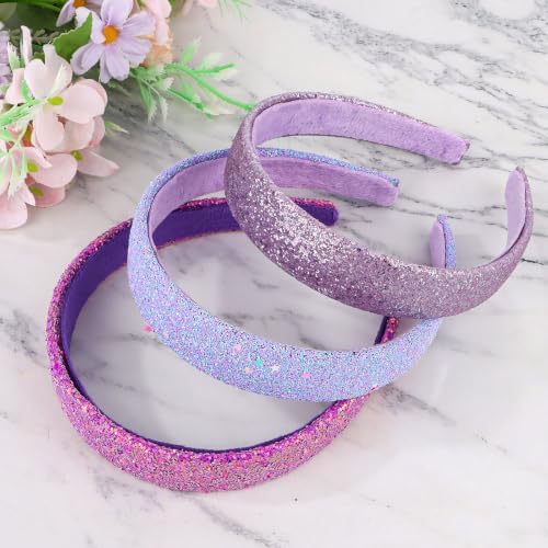 Headbands for Girls, 3 Pack Sparkly Glitter Toddler Girls Headbands - Image 7