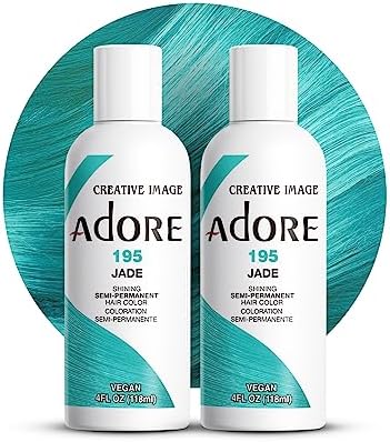 Adore Semi Permanent Hair Color, 195 Jade, 4 Fl Oz (2 Pack) by Adore