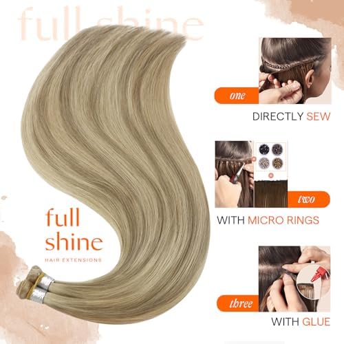 Full Shine Genius Weft Hair Extensions Human Hair for Women 18 Inch 80g - Image 3