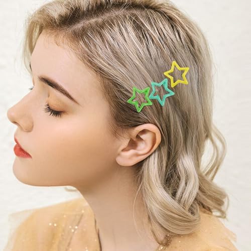 SAOROPEB Star Hair Clips Multicolor 2000s Y2K Hair Accessories-30 PCS 1.18" - Image 7