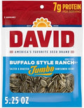 DAVID Jumbo Sunflower Seeds, Buffalo Style Ranch Flavor, 5.25 Ounce (Pack of 12) by DAVID