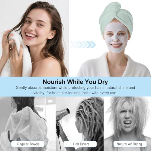 Microfiber Hair Drying Towel Wrap,Hair Turbans Towel for Wet Hair - Image 7