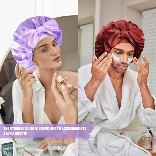 Silk Bonnet for Women,Adjustable Double Layer Sleep Cap - Image 4