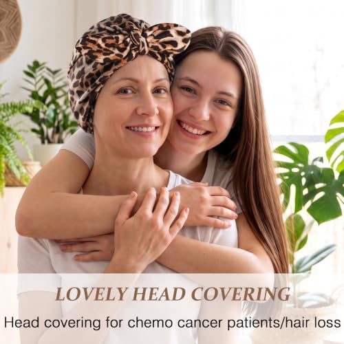 Ababalaya Satin Lined Beanies for Women Chemo Headwear Sleep Cap - Image 6