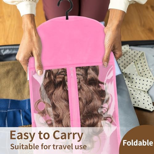 3 Pcs Wig Storage, Wig Bags Storage with Hanger, Hair Extension Holder - Image 7