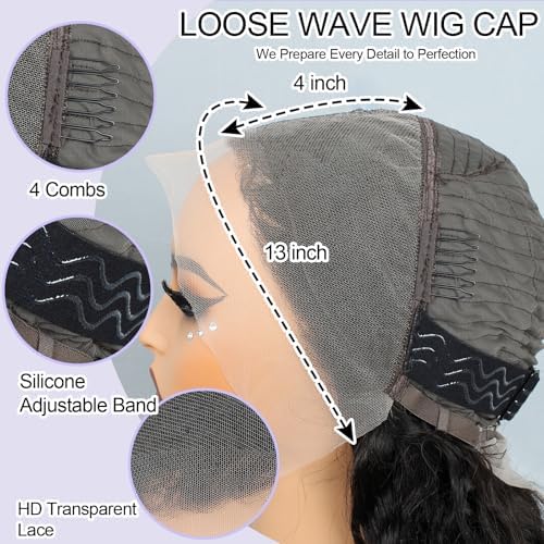 13x4 Loose Wave Lace Front Wigs Human Hair 250% Density Pre Plucked 28 Inch - Image 5