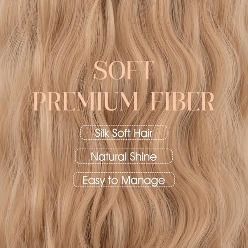 Rich Choices Hat Wigs for Women,Khaki Baseball Cap with Hair Extensions for Women,Caps with Wavy Curly Synthetic Long Hair Attached Adjustable Baseball Cap Wig 18 Inch Light Blonde Hair - Image 3