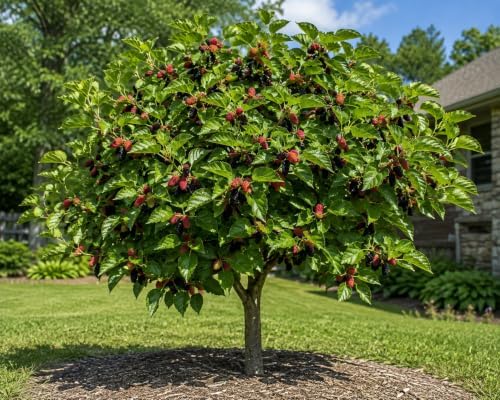 Mulberry Dwarf Everbearing Tree (4 Pack) Live Fruit Plants by Unknown