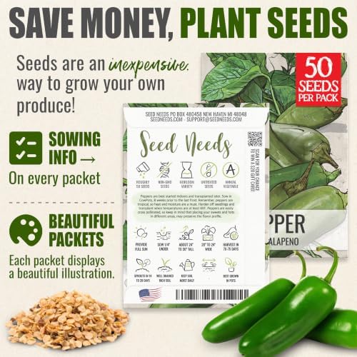 Seed Needs TAM Jalapeño Hot Pepper Seeds to Plant Vegetables - 20 Packs - Image 3