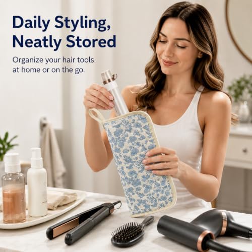 GISMTR Curling Iron Travel Bag Heat Resistant Hair Tools Organizer, Hot Tools Storage Case, Portable Hair Styling Tools Pouch for Curling Iron, Flat Iron, Straightener - Image 5