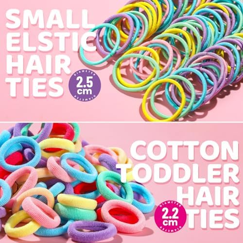 YGDZ Hair Accessories Set: 300 Elastic Rubber Bands, 150 Small Hair Ties for Toddlers and Kids, 100 Bands for Thin Hair, 20 Baby Hair Bows for Girls - Image 3