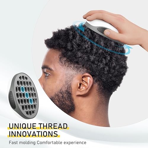 WTTORDE Silicone Curl Brush with Pick Comb, Hair Twist Curling Comb for Afro Curls, Small Holes Curler for Men Women Boy Girl, Gray, 1 Piece - Image 3