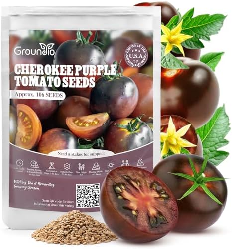 Groundio Cherokee Purple Tomato Seeds, 100+ Seeds, Solanum lycopersicum by Groundio