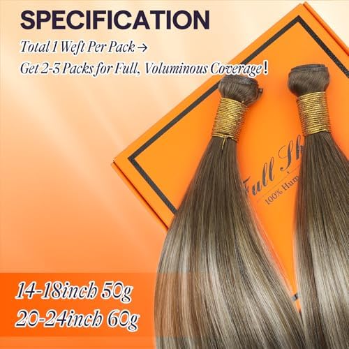 Full Shine Hand Tied Weft Hair Extensions Real Human Hair 20 Inch 60g - Image 4