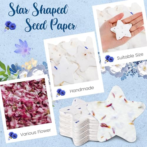 Dunzoom 50 Pcs Plantable Seed Paper Tags Wildflower,Star - Image 4