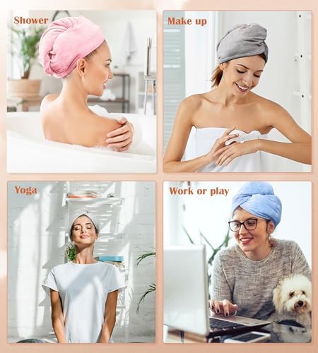 POPCHOSE Microfiber Hair Towel Wrap, Ultra Absorbent, Fast Drying, No Frizz, Soft, Lightweight, Durable, Easy to Use, Lifetime Service - Image 5