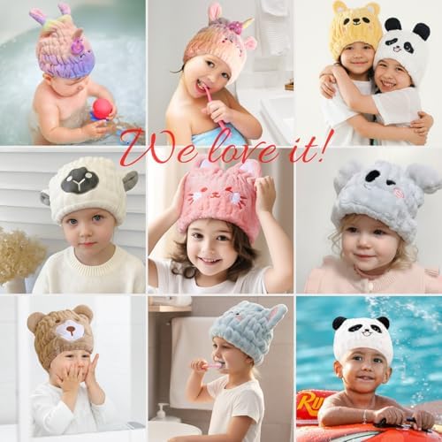 Microfiber Hair Towel Wrap for Kids, Koala Toddler Quick Drying Cap - Image 7