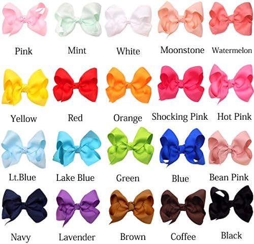 JOYOYO 40PCS 3Inch Hair Bows for Girls Grosgrain Ribbon Bow Toddler Hair Accessories with Alligator Clips in 20 Color Pairs for Baby Girls Kids Toddlers Teens - Image 3