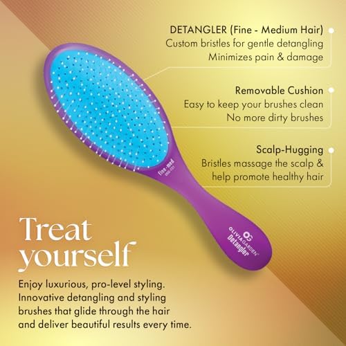 Olivia Garden Aurora Detangler Brush for Wet and Dry Fine to Medium Hair - Detangling Brush for Women, Men, Kids - Image 2