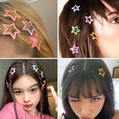 VIBILIA Star Hair Clips Y2K Multicolor Metal Hair Accessories-50PCS 1.18" - Image 7