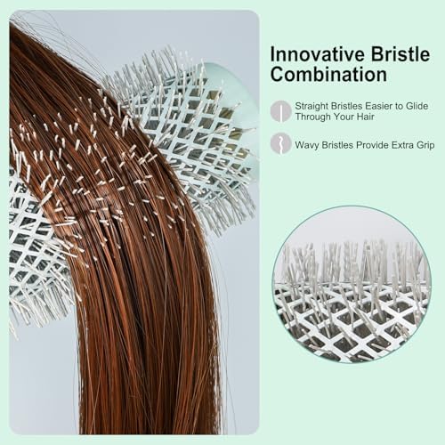 Eagle Fortress Round Brush for Blow Out, Thermal Ceramic Hair Brush for Blow Drying with Ionic Bristle for Professional Blowout Brushing - Green, 1.69 inch - Image 2
