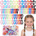 144 Pcs Colorful Snap Hair Clips for Girls, 6 Shapes Metal Cute Barrettes by SUMAJU