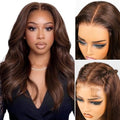 6x5 Chocolate Brown Body Wave Glueless Wigs Human Hair 20Inch by Megalookhair
