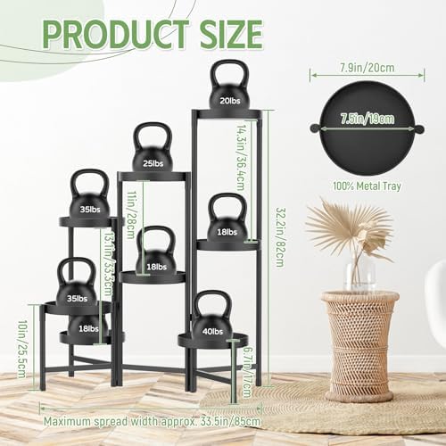 iDavosic.ly Plant Stand Indoor Outdoor, 8 Tier Metal Corner Shelf, Black - Image 2