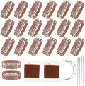 20 Pieces Hair Extension Clips, Light Brown Wig Clip with Needle and Thread by YUXIANG