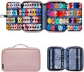 Hair Accessories Organizer for Girls, Hair Accessories Storage Bag, Hair Bow Storage Organaizer for Girls with Multi-Compartments, Baby Hair Accessories Organizer for Travel (Pink) by HUHYNN