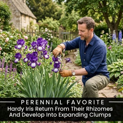 6 Bearded Iris Rhizomes | Mixed Color Perennial Flowers for Garden Borders - Image 6