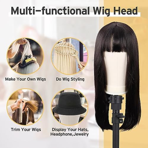 Klvied Reinforced Wig Mannequin Stand with Head Set,Rose Golden - Image 7