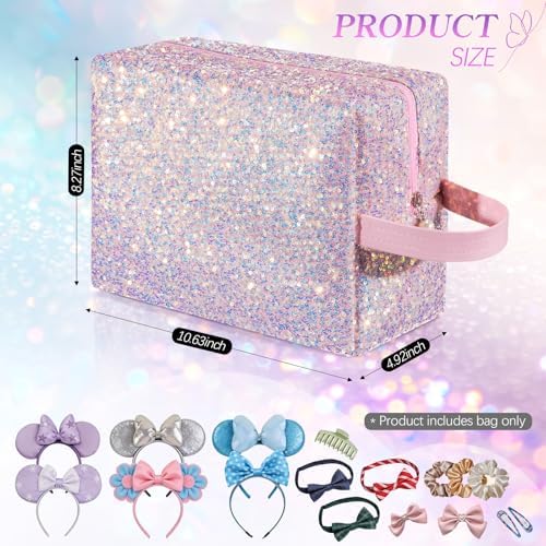 Hillban Ears Bag with Handle Ear Holder for Women Theme Park Fans,Pink - Image 3