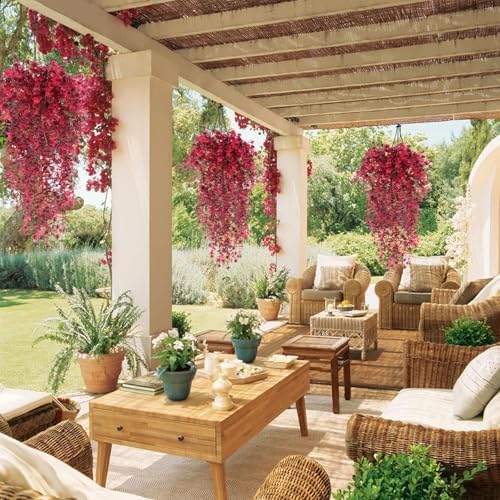 RECUTMS Artificial Hanging Plants Artificial Fall Flowers Faux Autumn Plant - Image 3
