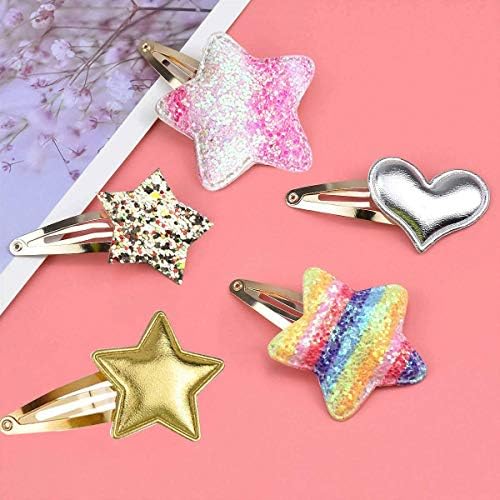 Gingbiss 16 Pcs Girls Hair Clips, Cute Sparkly Snap Hair Barrettes for Kids - Image 6