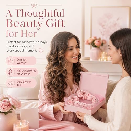 Luckybear Overnight Heatless Hair Curler with Built-In Scrunchies, Pink - Image 6