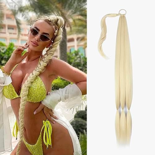 34'' Braided Ponytail Extension Natural Soft Synthetic Hair Piece for Women by LyoRuSi