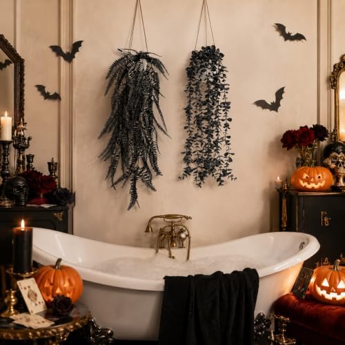 Der Rose 4 Pcs Fake Gothic Plants for Halloween Bathroom Decor Indoor - Image 6