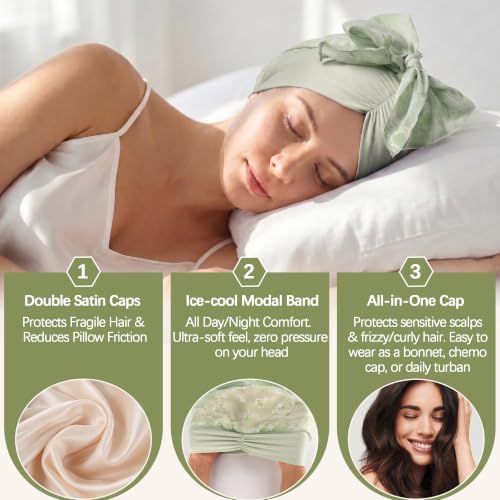 Ababalaya Satin Lined Head Wrap Chemo Headwear for Women - Image 5