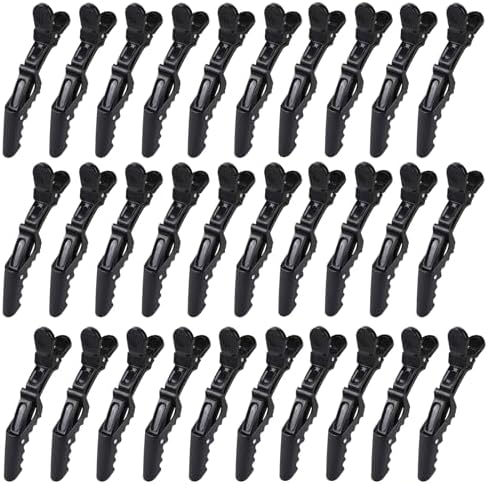 HH&LL 30pcs Alligator Styling Sectioning Hair Clips (Black) by HHLL