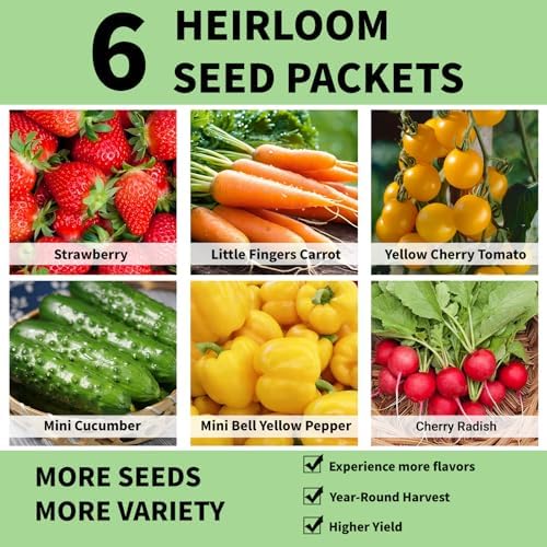 Fruit Seed Pods Kit Hydroponic -12 Refill Grow Pods with 6-Packet Seeds of Mini Cucumber/Bell Pepper/Carrot, Strawberry, Cherry Tomato & Radish, Compatible with All Hydroponics Growing Systems - Image 2
